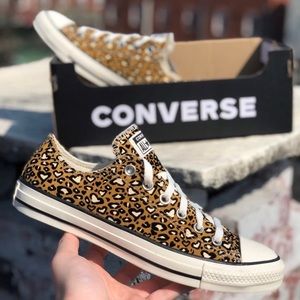 Converse CTAS OX Heart Leopard Suede Sneakers